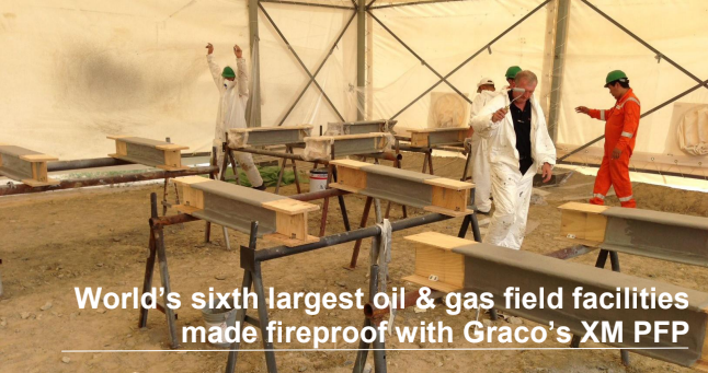 World’s sixth largest oil & gas field facilities made fireproof with Graco’s XM PFP